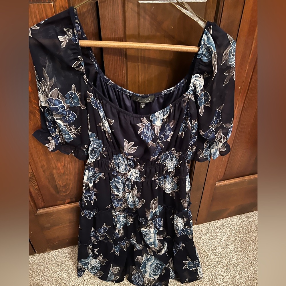 Trixxi blue floral dress- size S